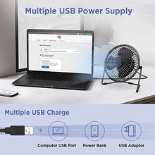 Carica l'immagine nel visualizzatore di Gallery, EasyAcc Ventilatore USB, 6 Pollici Mini da Tavolo 6 Pollici, Nero