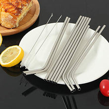 Carica l'immagine nel visualizzatore di Gallery, VEHHE Cannucce Metallo Riutilizzabili 10,5"in 10pcs-metallizzato