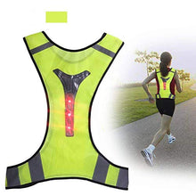 Carica l'immagine nel visualizzatore di Gallery, Gilet Giacca da Corsa Alta Visibilita LED Giubbotti Giallo Fluorescente #B - Ilgrandebazar