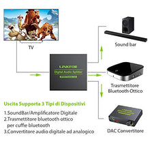 Carica l'immagine nel visualizzatore di Gallery, LiNKFOR 1X3 Splitter Ottico Audio 3 Porte 5.1CH SPDIF Digitale 1 In...