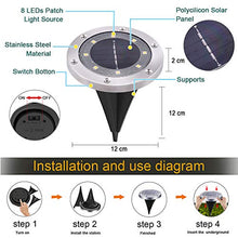 Carica l'immagine nel visualizzatore di Gallery, LED Luce Solari Giardino Esterno,MUZEY 4 Pezzi 8Led Lampada Solare da...
