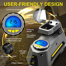 Carica l'immagine nel visualizzatore di Gallery, SKEY Gonfiatore digitale per pneumatici, pompa portatile, DC 12 V 150 Grigio