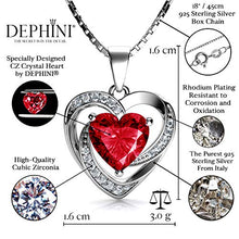 Carica l'immagine nel visualizzatore di Gallery, DEPHINI - Collana con cuore rosso - argento Sterling 925 - pietra... - Ilgrandebazar