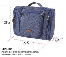 Carica l'immagine nel visualizzatore di Gallery, Borsa da bagno appendere con specchio e tasche interne - Melange Grigio - Ilgrandebazar