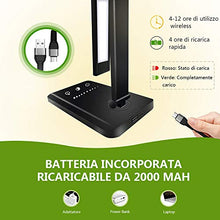 Carica l'immagine nel visualizzatore di Gallery, Lampada da Scrivania LED, AUELEK Tavolo Ricaricabile Pieghevole Nero - Ilgrandebazar