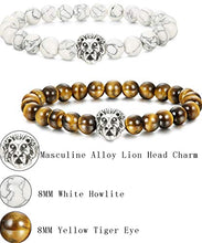 Carica l'immagine nel visualizzatore di Gallery, Milacolato 4 Pc Lava Rock Bead Bracciale per Uomo Leopard Lion Braccialetto... - Ilgrandebazar