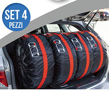 Carica l'immagine nel visualizzatore di Gallery, BAKAJI Set 4pz Borsa Custodia Protezione Pneumatici Auto Cover Storage per...