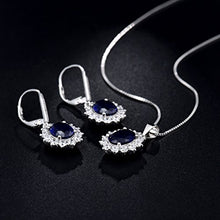 Carica l'immagine nel visualizzatore di Gallery, MASOP, orecchini pendenti con zaffiro blu, in argento Earrings+Necklace - Ilgrandebazar