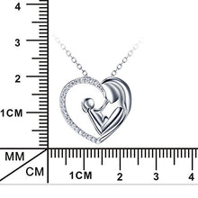 Carica l'immagine nel visualizzatore di Gallery, Silver Mountain L'amore della madre Cuore Collana Pendente con Catena 45cm