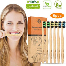 Carica l'immagine nel visualizzatore di Gallery, Spazzolini di bambù,6 pz Spazzolino Bamboo,Riutilizzabili,Naturale e White02 - Ilgrandebazar