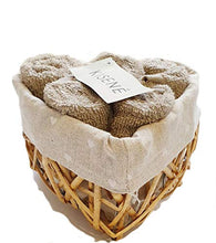 Carica l'immagine nel visualizzatore di Gallery, KISENE' Set Spugna Lavette 5 Oppure 6 Cestino a cuore da 5 pezzi, Beige - Ilgrandebazar