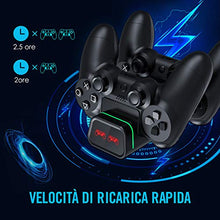 Carica l'immagine nel visualizzatore di Gallery, Caricatore Controller PS4, VicTsing Base di Ricarica Doppio per Joystick Nero
