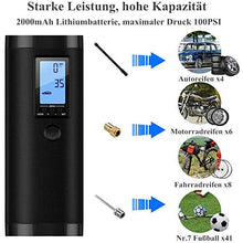 Carica l'immagine nel visualizzatore di Gallery, VEEAPE - Pompa elettrica digitale per pneumatici con batteria da 2000 mAh,...