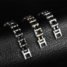 Carica l'immagine nel visualizzatore di Gallery, Faysting EU Bracciale catena in acciaio inox moto personalizzata Nero Argento - Ilgrandebazar