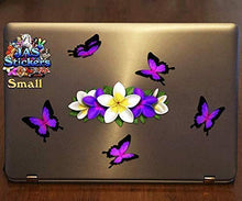 Carica l'immagine nel visualizzatore di Gallery, Fiore Viola Frangipani Plumeria Piccolo Grappolo + farfalla adesivo... - Ilgrandebazar