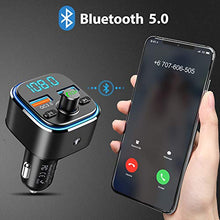 Carica l'immagine nel visualizzatore di Gallery, Nulaxy Trasmettitore FM Bluetooth V5.0-7 LED Controluce Wireless Nero