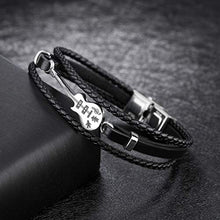 Carica l'immagine nel visualizzatore di Gallery, Jlbuay Bracciale da Uomo acciaio inossidabile vero cuoio bracciale... - Ilgrandebazar