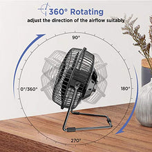 Carica l'immagine nel visualizzatore di Gallery, EasyAcc Ventilatore USB, 6 Pollici Mini da Tavolo 6 Pollici, Nero