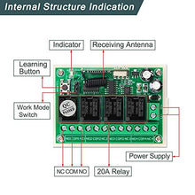 Carica l'immagine nel visualizzatore di Gallery, InduSKY DC 12V 433Mhz 4 Canali Ricevitore Relè Wireless Interruttore con...