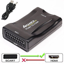 Carica l'immagine nel visualizzatore di Gallery, AMANKA Convertitore da SCART a HDMI Adattatore Audio Stereo HD Scart a - Ilgrandebazar