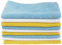 Carica l'immagine nel visualizzatore di Gallery, AmazonBasics – Panni in microfibra (confezione da 24 unità), color bianco, celeste e giallo