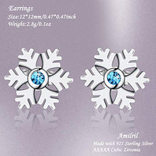 Carica l'immagine nel visualizzatore di Gallery, Amilril Orecchini Fiocco Di Neve Donna, Argento Sterling 925 con 5A Zirconi... - Ilgrandebazar