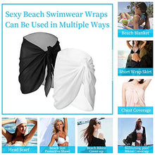 Carica l'immagine nel visualizzatore di Gallery, VDSOW 2 Pezzi Pareo Mare Donna, Bianco e Nero Mezzo Beach Cover up...