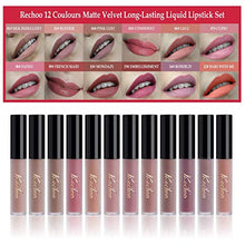 Carica l'immagine nel visualizzatore di Gallery, Rechoo 12Pcs Rossetto Matte Liquido Tinta Labbra a Lunga Tenuta,Rossetti...
