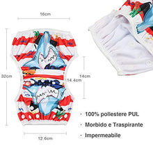 Carica l'immagine nel visualizzatore di Gallery, Lictin Pannolini Piscina Costume Neonato - 2 Pezzi Riutilizzabile Blu