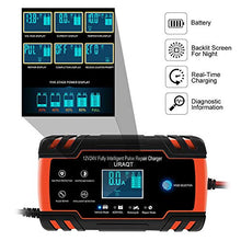Carica l'immagine nel visualizzatore di Gallery, URAQT Caricabatteria Auto, 12V/24V 8A Multi Protezioni Caricatore Rosso - Ilgrandebazar