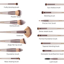 Carica l'immagine nel visualizzatore di Gallery, Pennelli Make Up, Dameso Set di 15 per il Trucco, Oro champagne