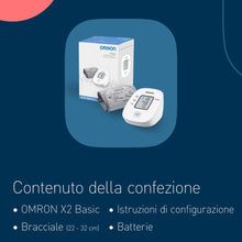 Carica l'immagine nel visualizzatore di Gallery, OMRON X2 Basic Misuratore di Pressione Arteriosa da Braccio Digitale, Apparecchio Automatico per Misurare la Pressione Sanguigna a Casa, clinicamente validato, Bianco/Grigio