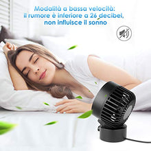 Carica l'immagine nel visualizzatore di Gallery, SIMBR Ventilatore USB Mini Portatile da Tavolo Ultrasilenzioso con Due...