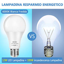 Carica l'immagine nel visualizzatore di Gallery, ZIKEY Lampadina LED E27, 12W Equivalenti a 100W, A65 Luce Bianca Fredda - Ilgrandebazar