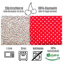 Carica l'immagine nel visualizzatore di Gallery, Cuscino termico con noccioli di ciliegia, 24 x 25 cm, certificato per uso... - Ilgrandebazar