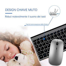 Carica l'immagine nel visualizzatore di Gallery, TopMate. Tastiera e Mouse Wireless combinati 2.4GHz Design Gris Negro