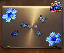 Carica l'immagine nel visualizzatore di Gallery, Adesivo per auto blu fiori di ibisco + farfalla animali pack grande -... - Ilgrandebazar