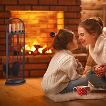 Carica l'immagine nel visualizzatore di Gallery, Relaxdays 10022291 Accessori Camino, 5 Pezzi, Porta-Attrezzi, Paletta,...