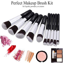Carica l'immagine nel visualizzatore di Gallery, BEAKEY set di pennelli trucco Premium synthetic Kabuki nero-argento