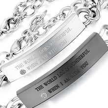Carica l'immagine nel visualizzatore di Gallery, OIDEA Bracciale Braccialetto per Coppia Lovers in Acciaio Inox... - Ilgrandebazar
