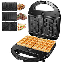 Carica l'immagine nel visualizzatore di Gallery, OSTBA Tostiera Sandwich Maker, piastre per panini 3 in 1, Cool Touch Waffles...