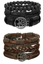 Carica l'immagine nel visualizzatore di Gallery, BESTEEL 6 Pezzi Pelle Bracciali Albero della Vita per A. Della - Ilgrandebazar