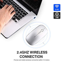 Carica l'immagine nel visualizzatore di Gallery, Mouse Wireless Ricaricabile, inphic Ottico Mini Argento chiaro