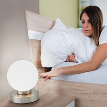 Carica l'immagine nel visualizzatore di Gallery, Lampada da comodino, forma a sfera, interruttore touch, luce Sfera Bianca - Ilgrandebazar