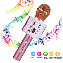 Carica l'immagine nel visualizzatore di Gallery, Microfono Karaoke Bluetooth Wireless, FISHOAKY 4.1 Portatile Gold - Ilgrandebazar