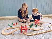 Carica l'immagine nel visualizzatore di Gallery, Tiny Land Pista Treno in Legno, Set Ferrovia Legno (39 PCS)
