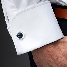 Carica l'immagine nel visualizzatore di Gallery, MERIT OCEAN Uomo Stile Elegante Cuff Link Super Brillante Cristallo Blu - Ilgrandebazar
