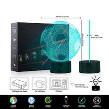 Carica l'immagine nel visualizzatore di Gallery, luce di notte del calcio 3D LED, lampada visiva dell'illusione ottica - Ilgrandebazar