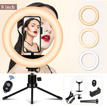 Carica l'immagine nel visualizzatore di Gallery, Selfie Luce LED Anello, 8" Lampada Anulare con Treppiede e Scrivania da