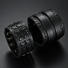 Carica l'immagine nel visualizzatore di Gallery, OIDEA Bracciale Bangles per Uomo in Pelle Fibbia Lega... - Ilgrandebazar